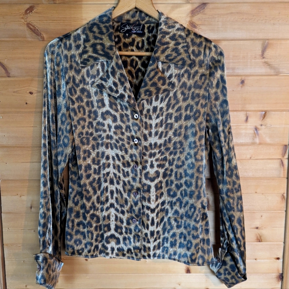 Sans Souci Leopard Print Button Down Shirt